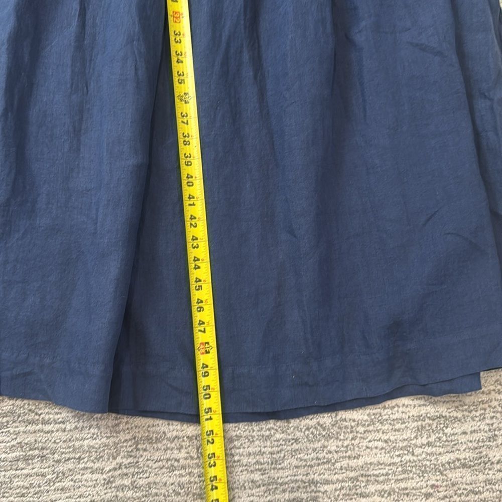 NWT Frank & Eileen Daphne Washed Linen Navy Maxi Dress Large - Picture 11 of 15